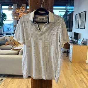 TED BAKER Size 3 (M) Men’s White Patterned Polo